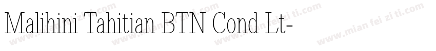 Malihini Tahitian BTN Cond Lt字体转换